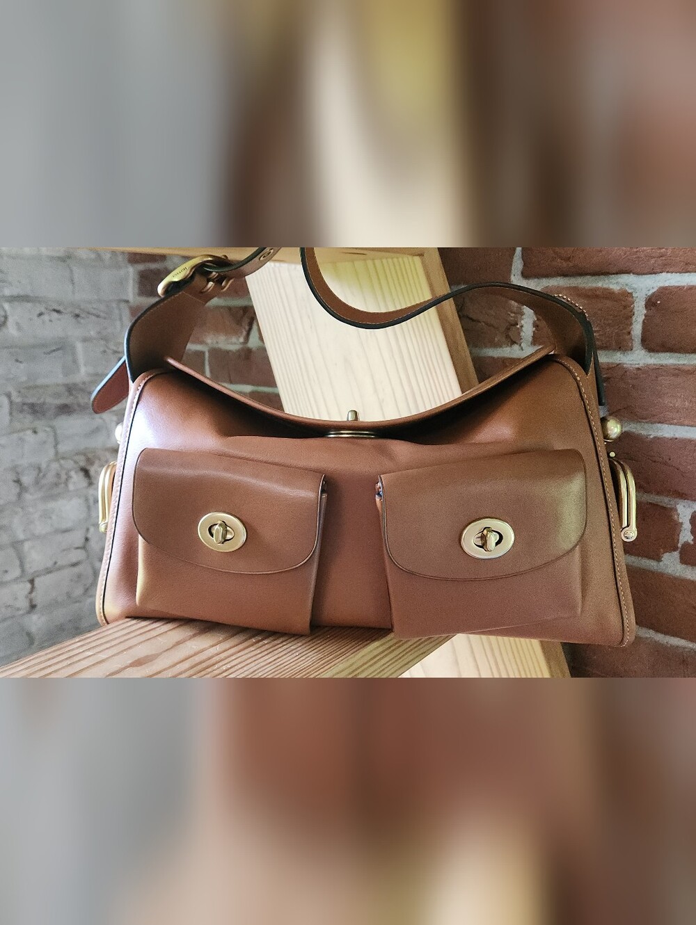 Coach Turnlock Haversack Bag In Toffee